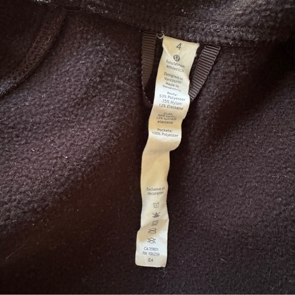 Lululemon Black Zip Up Hoodie - Size 4 - Picture 2 of 6